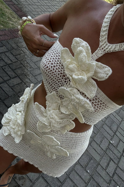 Lisandra - Knit Flower Dress