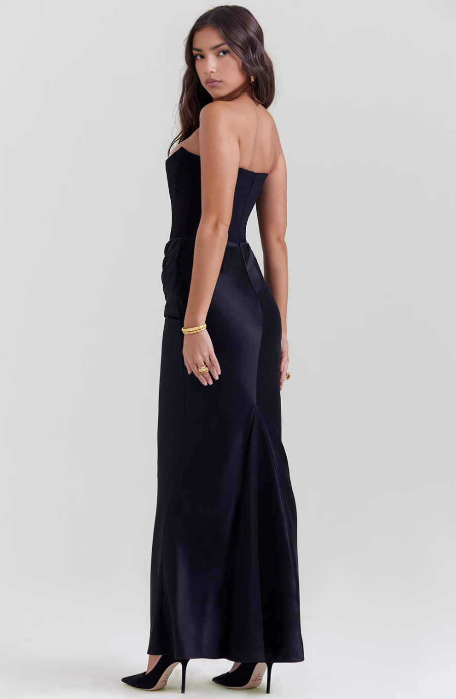 Bijou - Strapless Bottom Pleated Maxi Dress