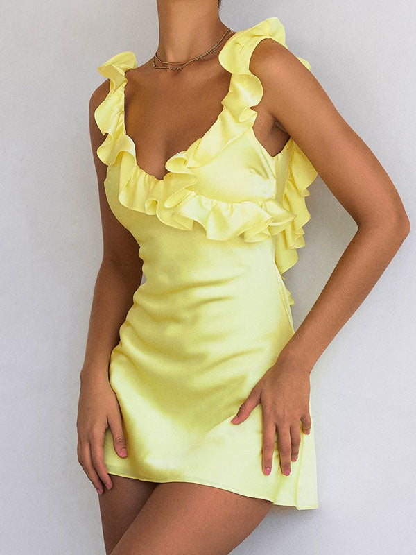 Ayhan - Yellow Ruffle Dress