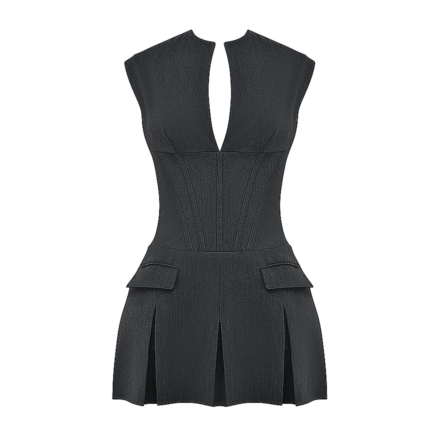 Melody - Solid Corset Pleated Mini Dress