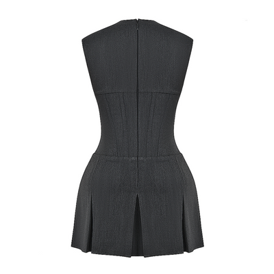 Melody - Solid Corset Pleated Mini Dress