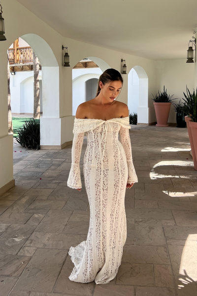 Jovie - Off-Shoulder Crochet Lace Maxi Dress