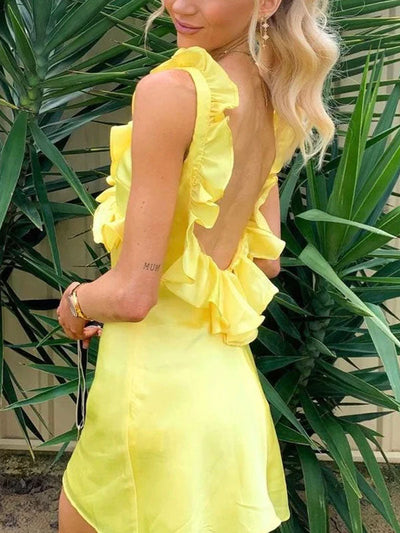 Ayhan - Yellow Ruffle Dress