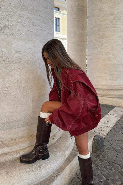 Louisa - Wine Red Jacket