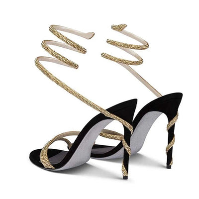 Marzia - Black Serpent Heels