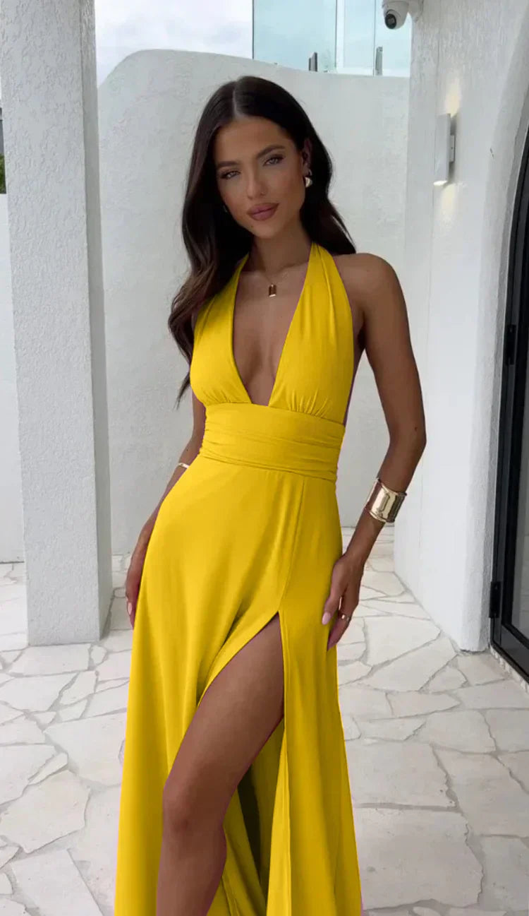 Haisley - Sexy Deep V-neck Split Dress