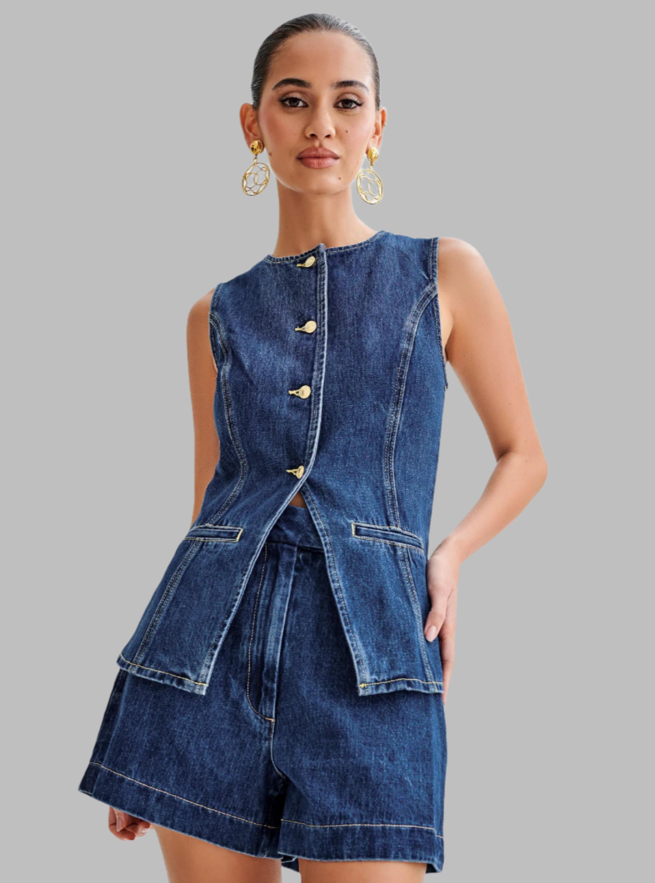 Amina - Two-Piece Denim Set