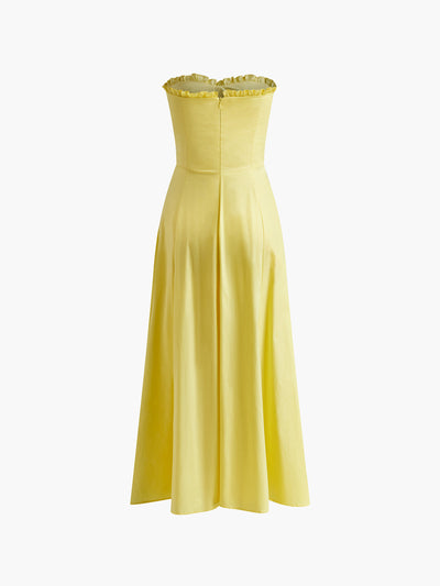 Loisa - Lemon Corset Fit Midi Dress