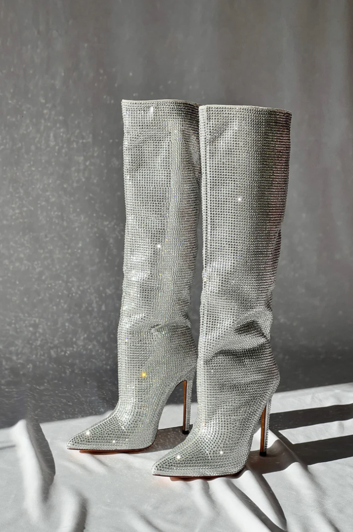 Enora - Stunning  Sparkle Pencil Heel Boots