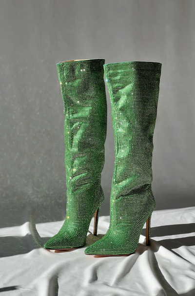 Enora - Stunning  Sparkle Pencil Heel Boots