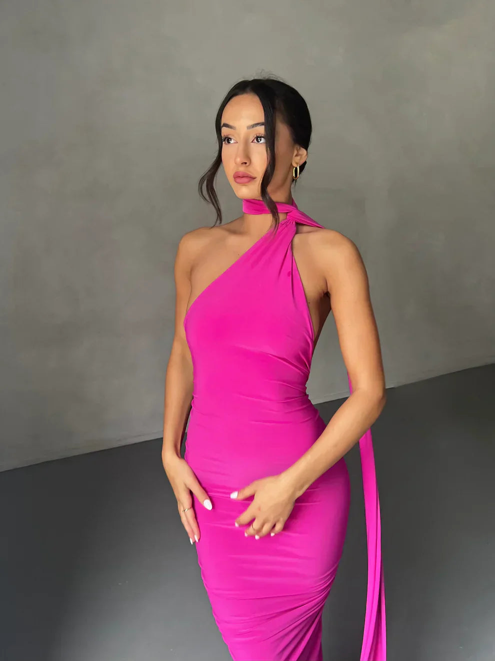 Felina - One Shoulder Cut-Out Maxi Dress