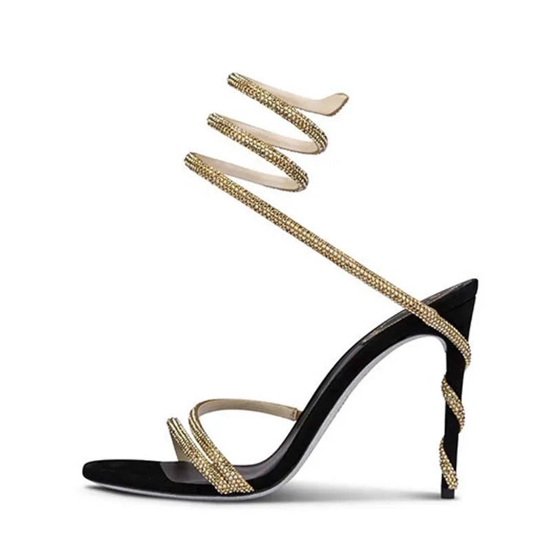 Marzia - Black Serpent Heels