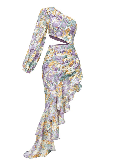 Dalina - Floral One-Sleeve Dress