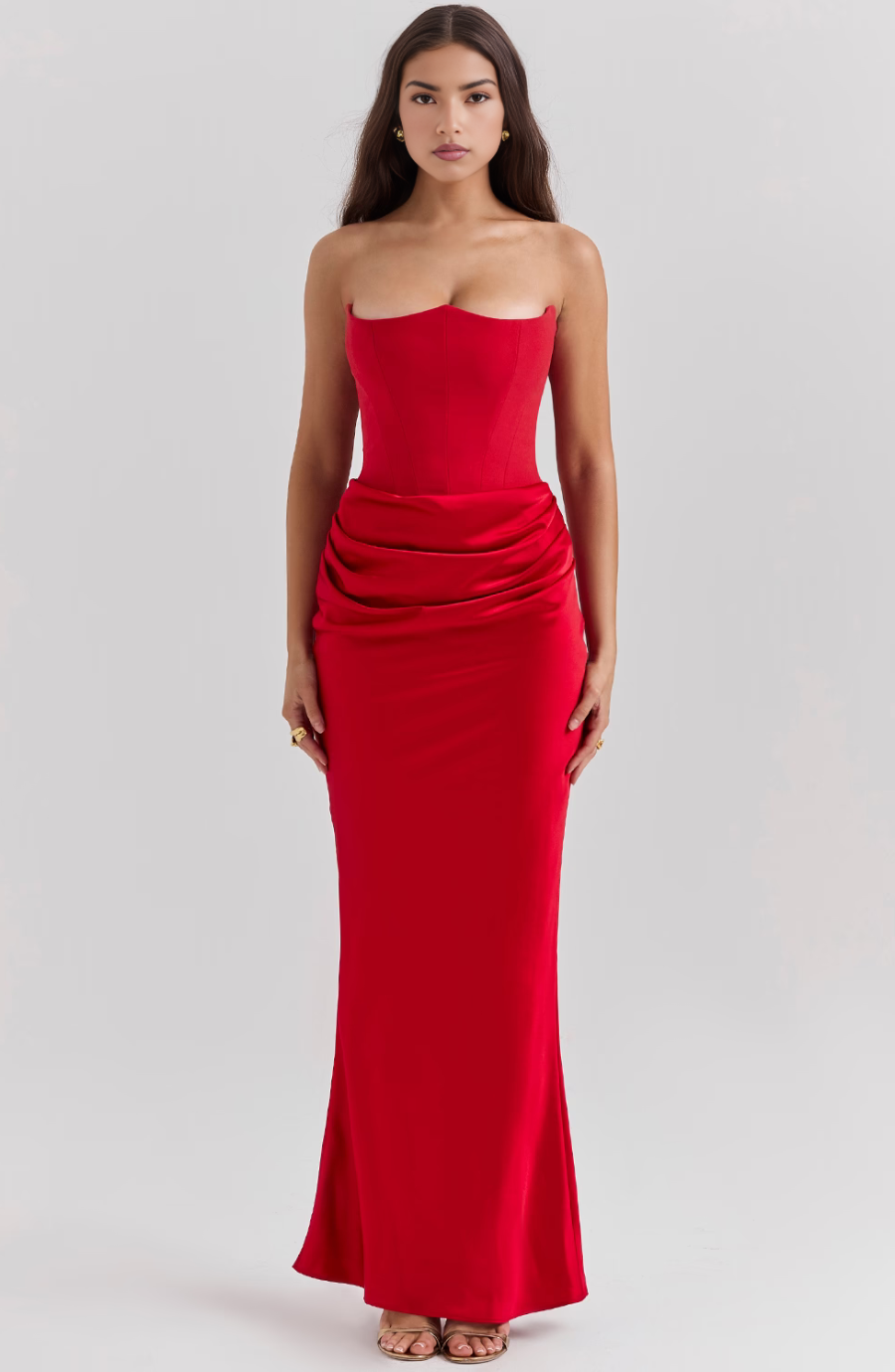 Bijou - Strapless Bottom Pleated Maxi Dress