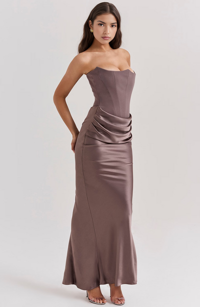 Bijou - Strapless Bottom Pleated Maxi Dress