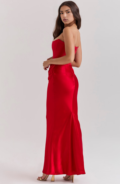 Bijou - Strapless Bottom Pleated Maxi Dress