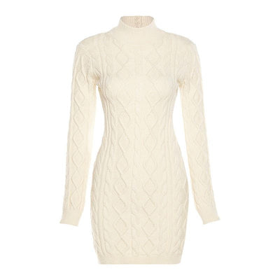 Elara - Knitted Back Cut-Out Mini Dress