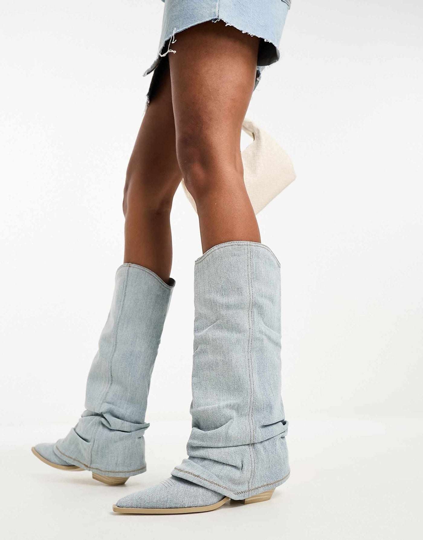 Haven - Knee-Length Denim Boots