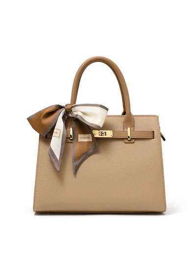 The Luna | Limited Edition Beige Leather Handbag with Gold Hardware