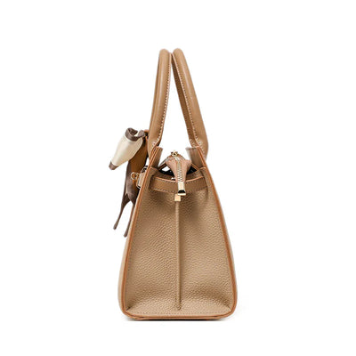 The Luna | Limited Edition Beige Leather Handbag with Gold Hardware