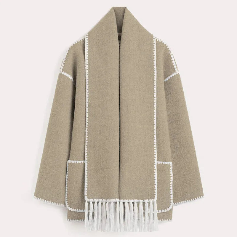 Amy | Fringe Scarf Jacket