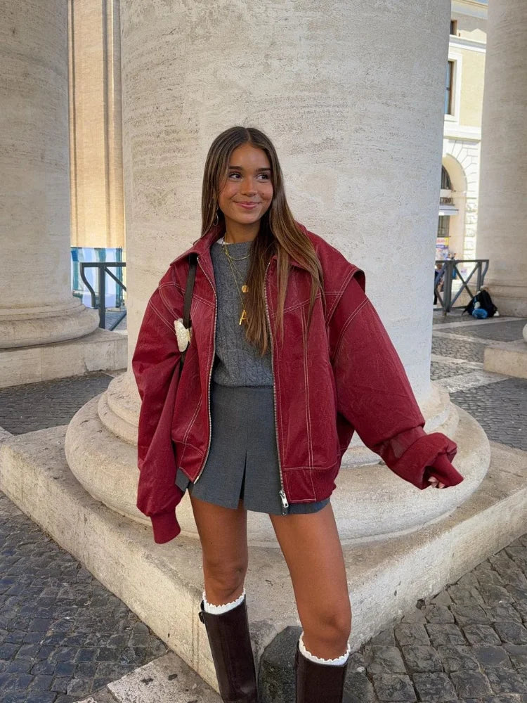 Louisa - Wine Red Jacket