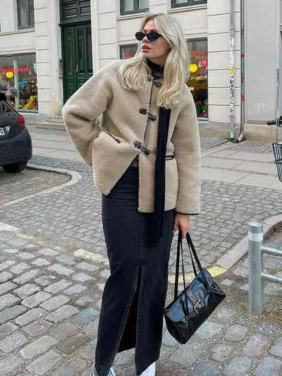 Adelina - Fluffy Long Coat With Pockets