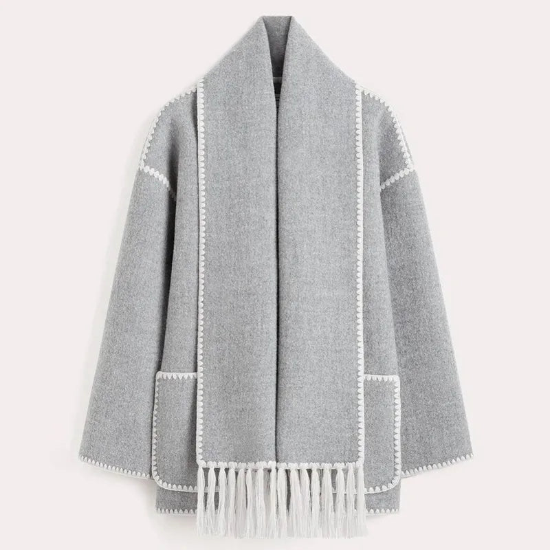 Amy | Fringe Scarf Jacket