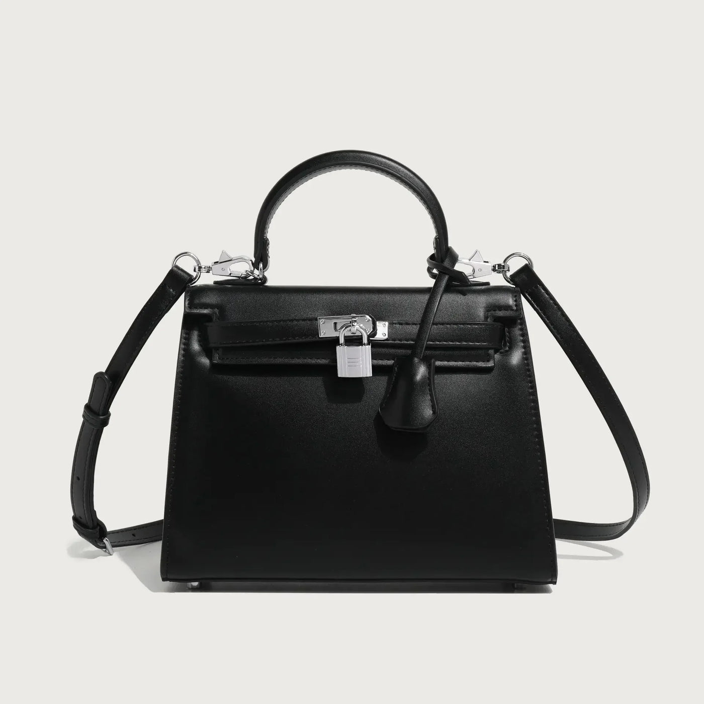 The Rose | Elegant Canvas & Black Leather Handbag – Classic & Timeless