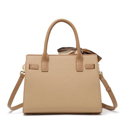 The Luna | Limited Edition Beige Leather Handbag with Gold Hardware