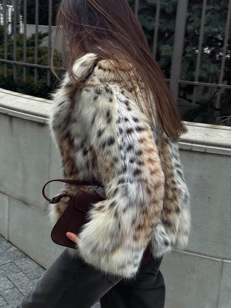 Senna - Leopard Print Fur Jacket