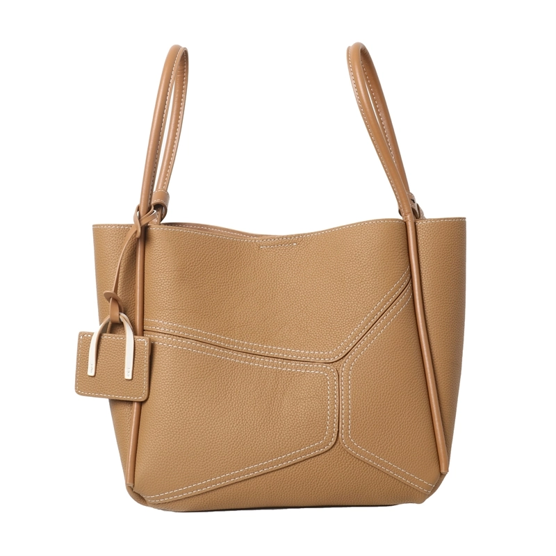 Evadne | Elegant Structured Leather Tote Bag – Modern Minimalism with a Chic Edge