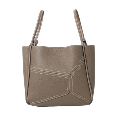 Evadne | Elegant Structured Leather Tote Bag – Modern Minimalism with a Chic Edge