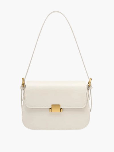 Ava | Sleek Leather Shoulder Bag with Golden Hardware