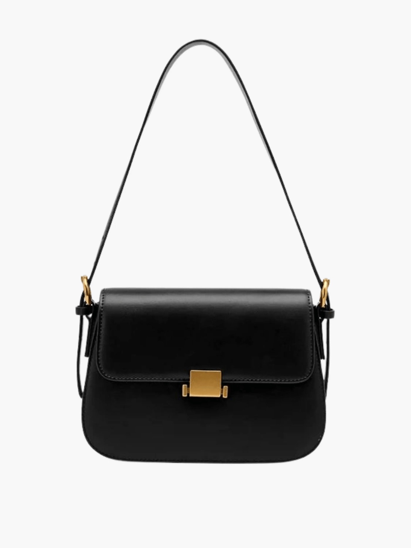 Ava | Sleek Leather Shoulder Bag with Golden Hardware