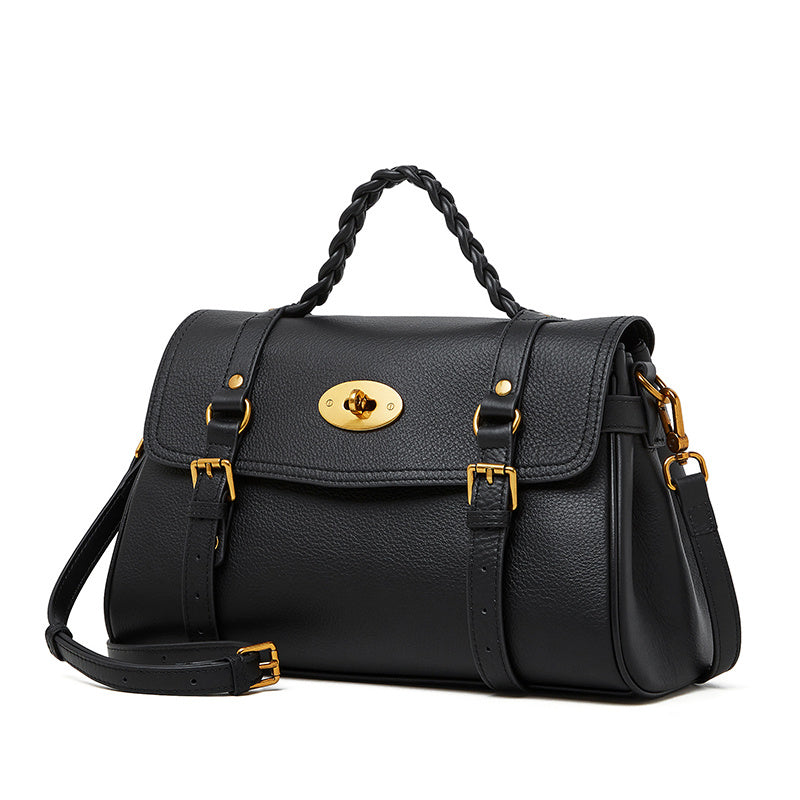 The Noir | Luxury Black Leather Satchel Handbag – Classic & Chic