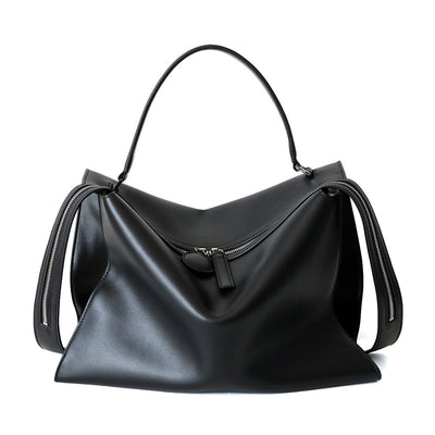 The Elly | Luxury Black Soft Leather Shoulder Bag – Modern &amp; Stylish