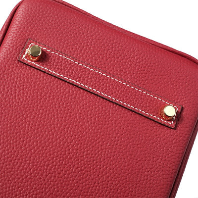 The Tabby | Luxury Litchi-Grain Leather Handbag – Wine Red