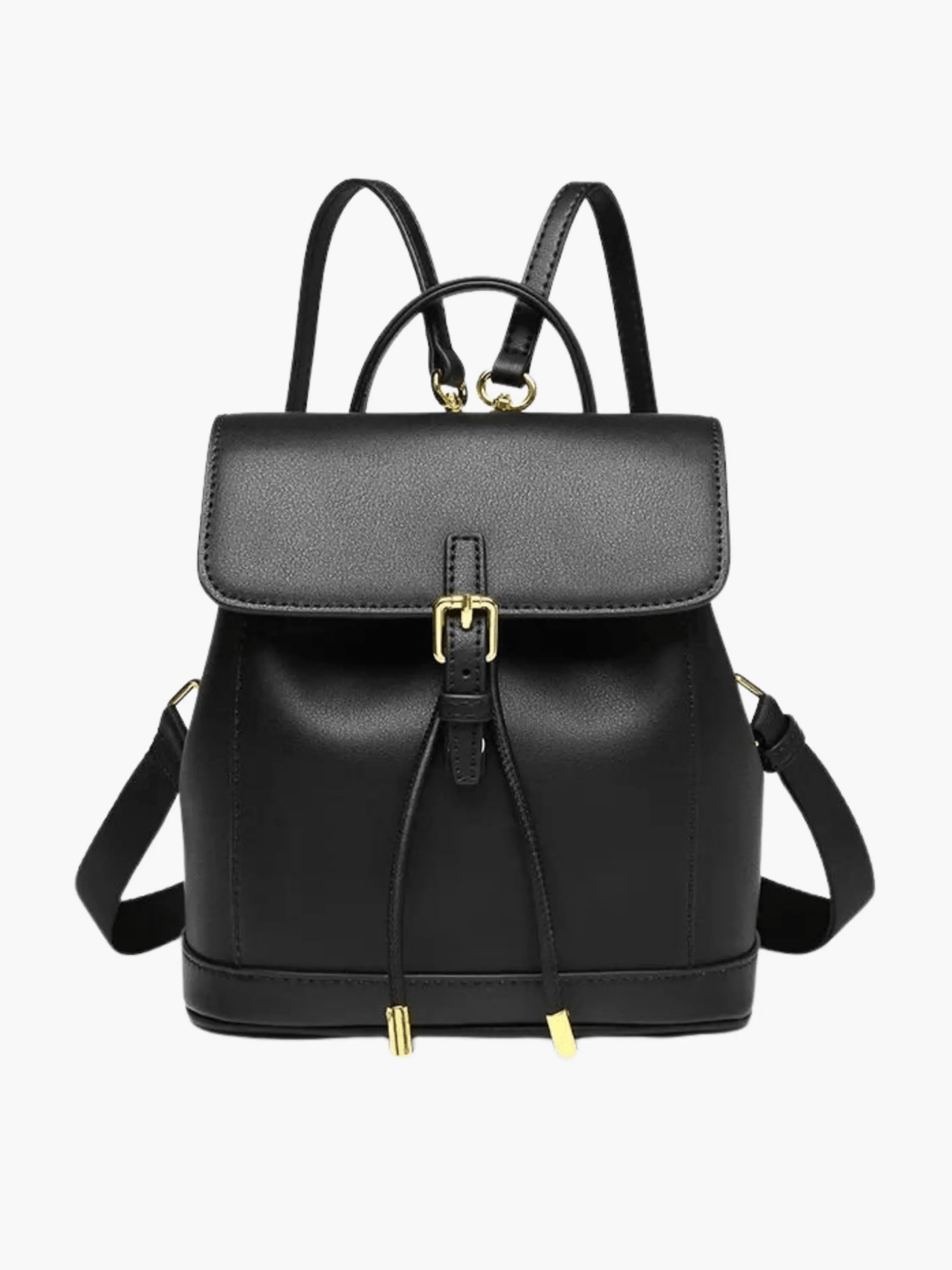 Chic Two-Tone Leather Backpack with Modern Details