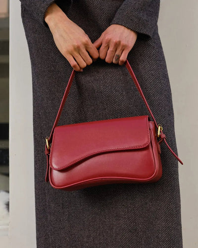 Chloe | Minimalist Red Leather Shoulder Bag