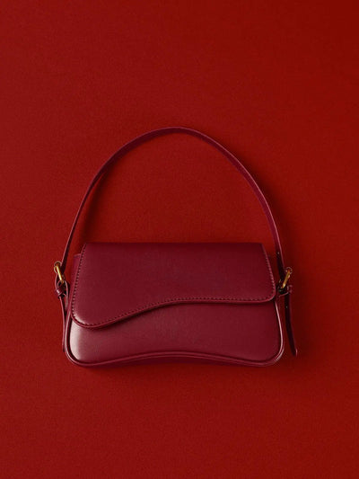 Chloe | Minimalist Red Leather Shoulder Bag