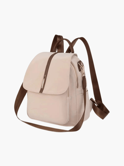 Clara | Chic Two-Tone Leather Backpack with Elegant Detailing