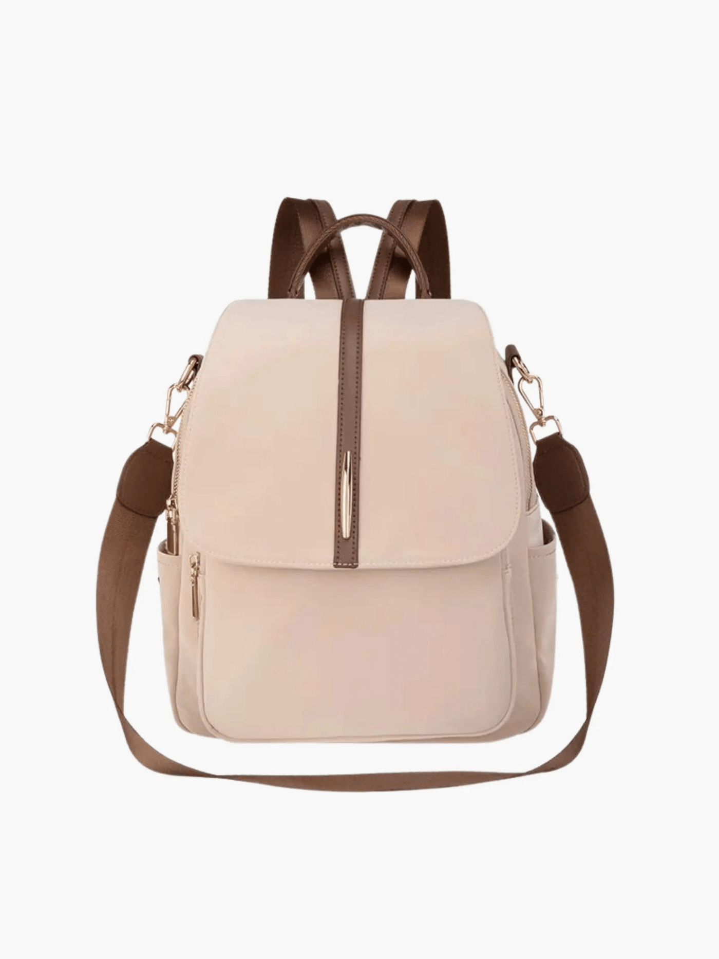 Clara | Chic Two-Tone Leather Backpack with Elegant Detailing