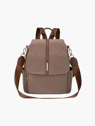 Clara | Chic Two-Tone Leather Backpack with Elegant Detailing