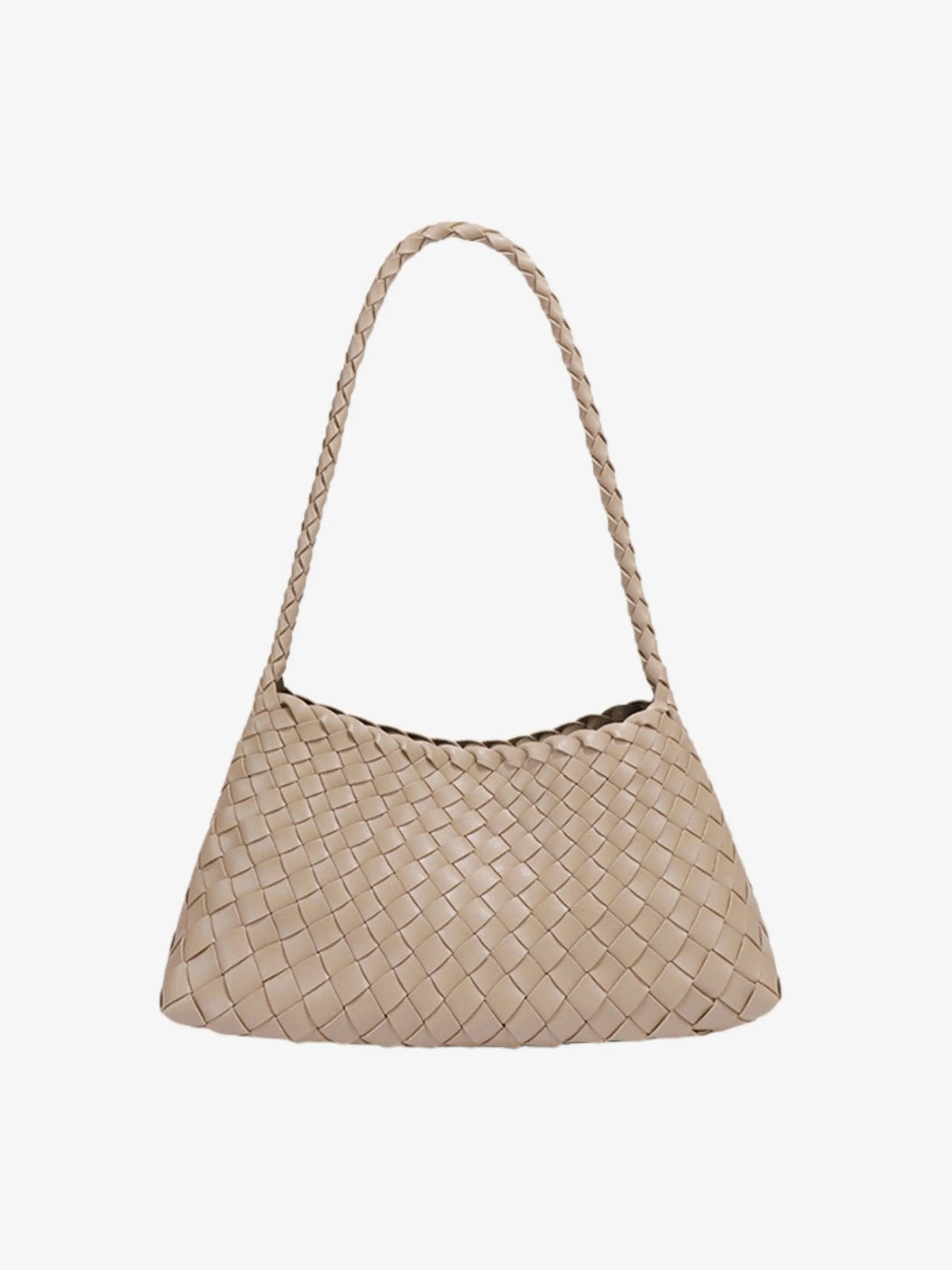 Ella | Elegant Black Woven Leather Shoulder Bag