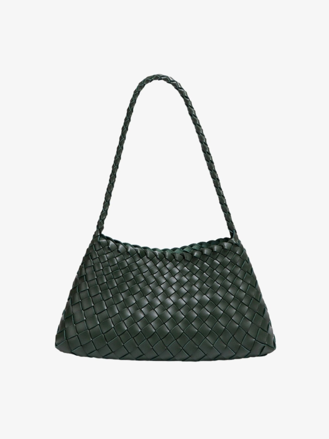 Ella | Elegant Black Woven Leather Shoulder Bag