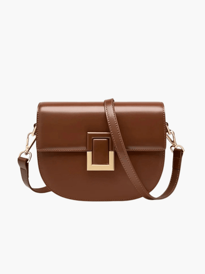 Emma | Sleek Leather Shoulder Bag with Geometric Lock