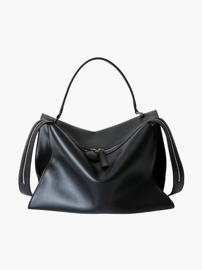 The Elly | Luxury Black Soft Leather Shoulder Bag – Modern &amp; Stylish