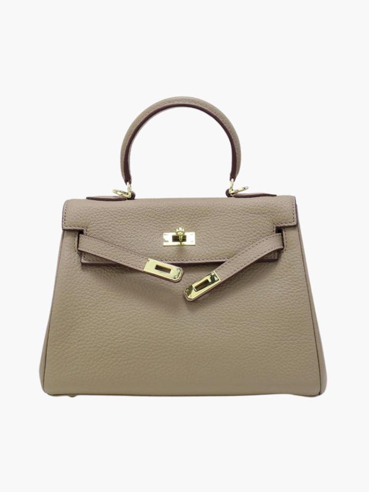 The Abby | Luxury Taupe Leather Handbag – Elegant & Timeless