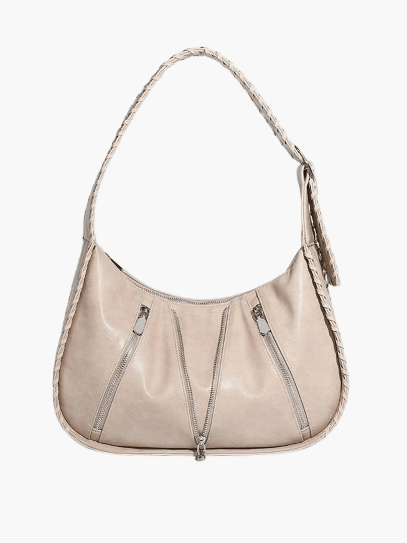 Helena | Chic Leather Shoulder Bag with Zipper Details